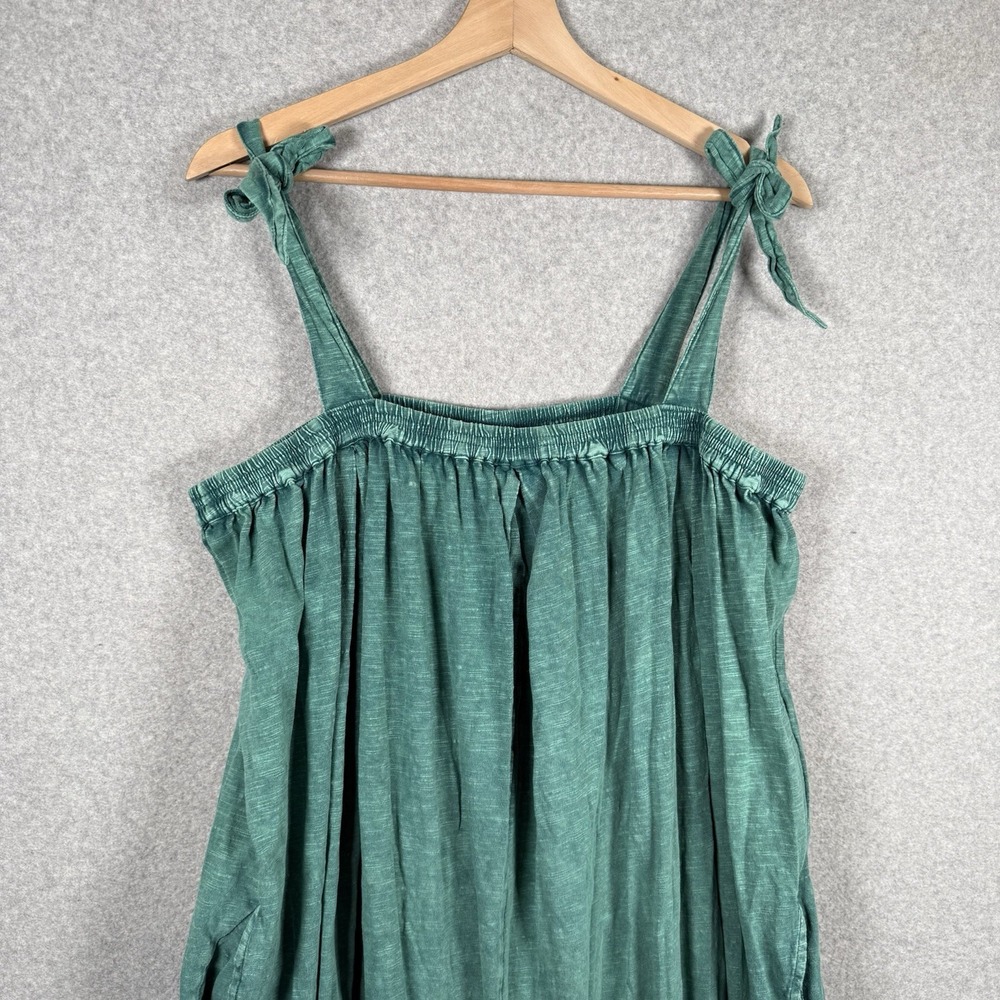 Free People Intimately Romper Womens XS Green Washed Casual Oversized Stretchy - Picture 2 of 9